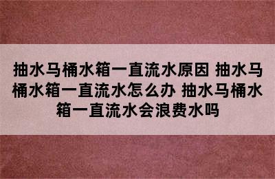 抽水马桶水箱一直流水原因 抽水马桶水箱一直流水怎么办 抽水马桶水箱一直流水会浪费水吗